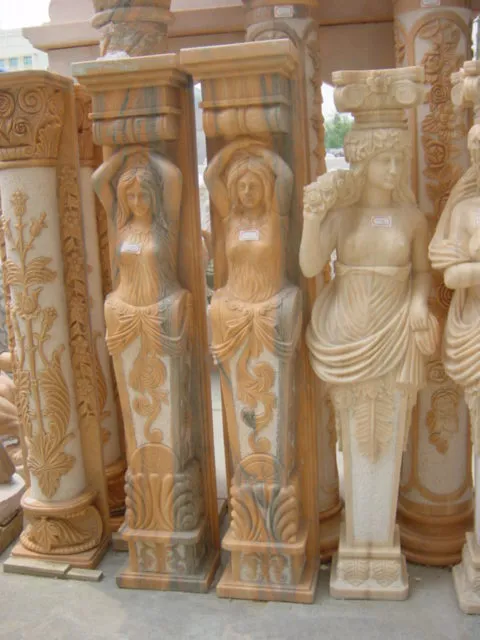 Hand Carved Lady Statue Column